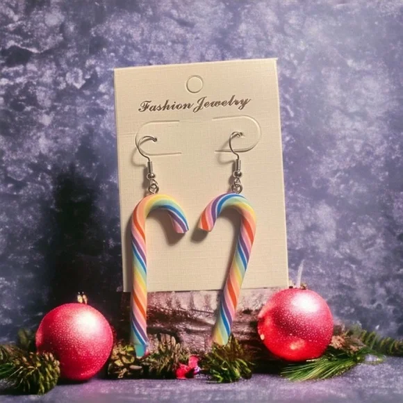 CANDY Cane Dangle Earrings set of 2 pairs (new) - Picture 4 of 9